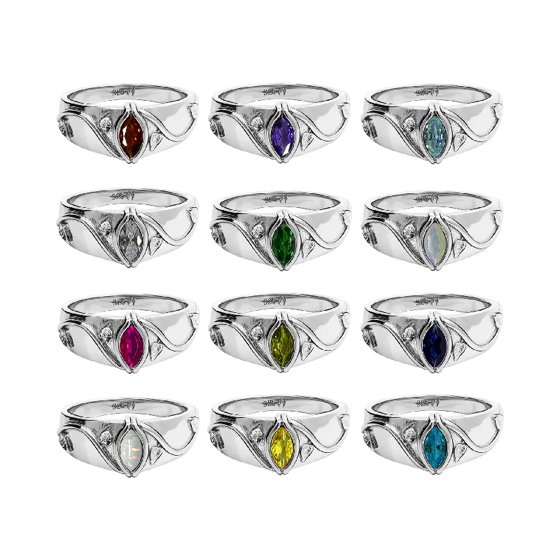 Gold wedding bands-BIRTHSTONE RINGS