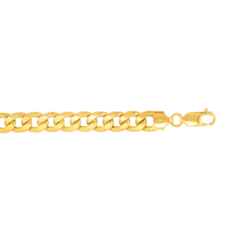 Necklace Sets -14kt 24" Yellow Gold Light Miami Cuban Link Necklace Lobster Clasp HMC210-24