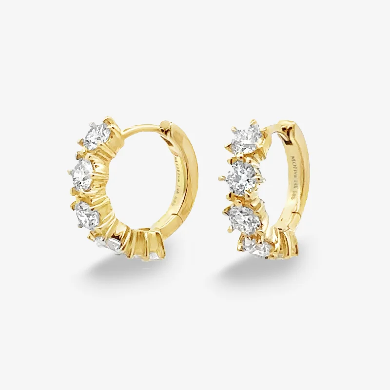 Fashion Earrings-Vintage Set 1.20CT Diamond Huggie Earrings