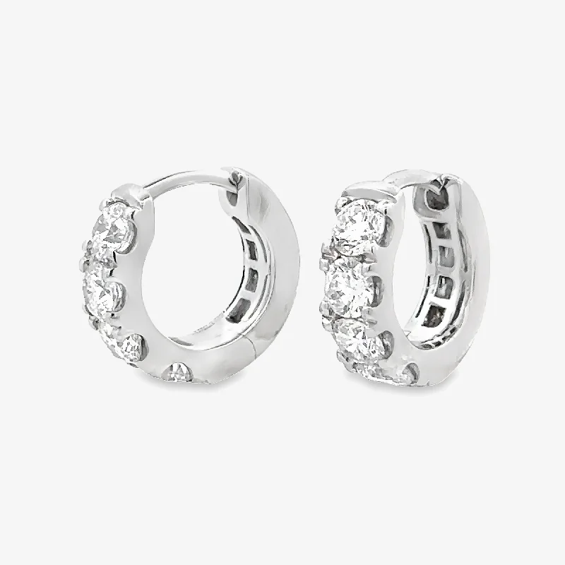 Black Earrings-1.20CT Diamond Huggie Earrings