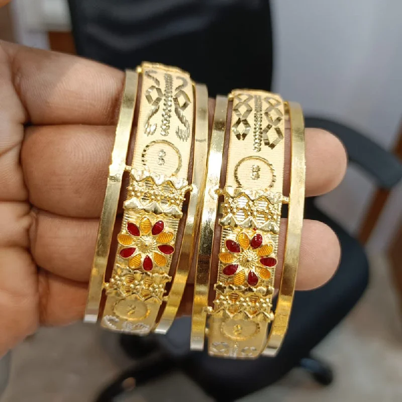 Bangles With Stunning Gold Finish-Pari Art Jewellery Forming Bangle Set