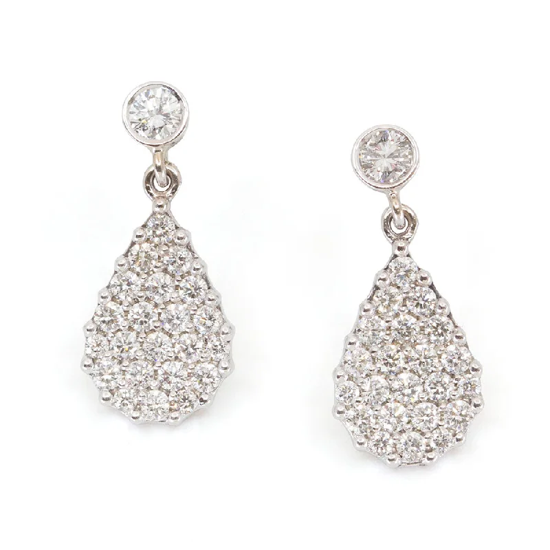 Hoop Earrings With Charms-Diamond Pave Drop Earring