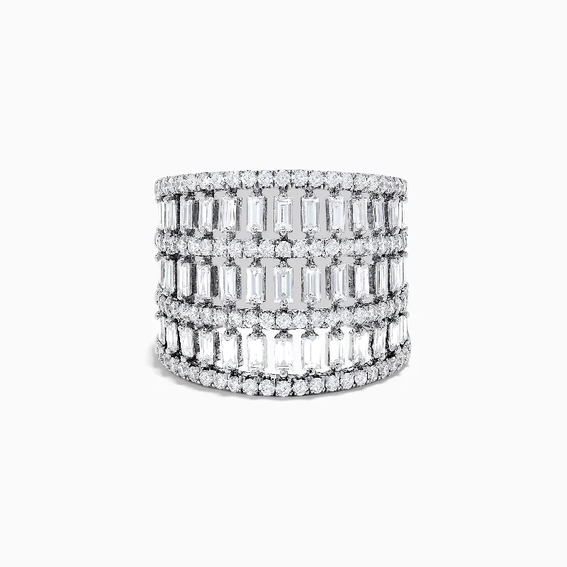 Custom silver rings for men with diamonds-Classique 14K White Gold Diamond Ring