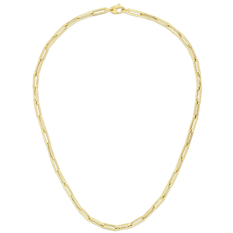 Lucky Coin Necklaces -14kt Yellow Gold 4.2mm Polished Oval Cable Necklace with Lobster Clasp RC11170