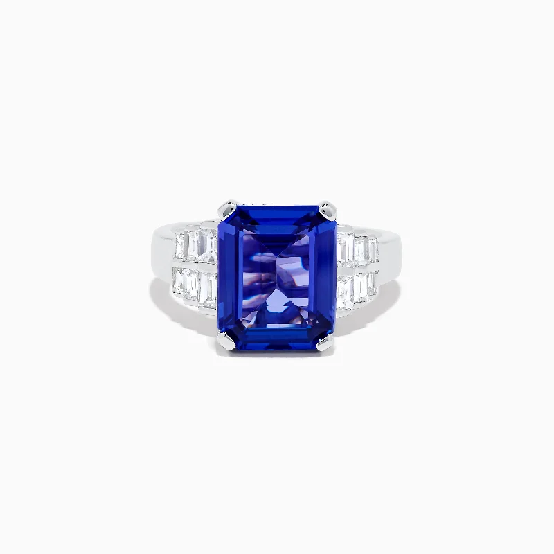 Custom engagement rings for unique occasions-Limited Edition 14K White Gold Tanzanite and Diamond Ring