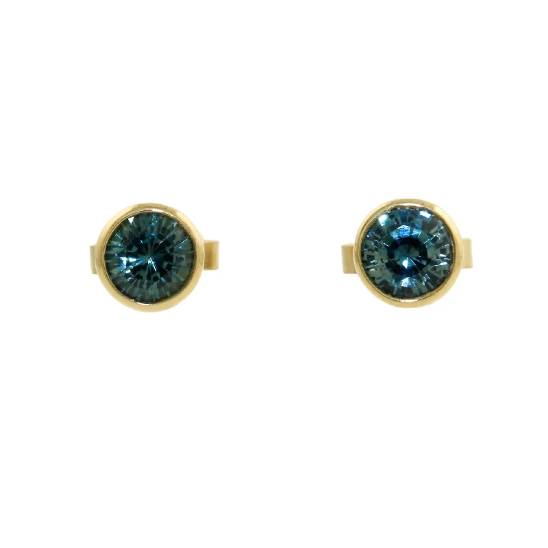 Multi-Layer Drop Earrings-14k x Montana Sapphire Studs