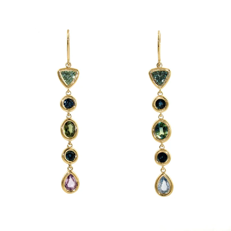 Swarovski Crystal Earrings-The Estelle Sapphire Earrings x 14K