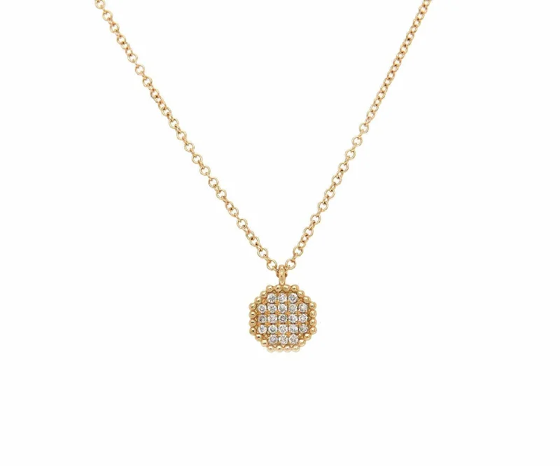 Luxury Pendant Necklaces -New Gabriel & Co. 0.11ctw Pave Diamond Octagon Pendant Necklace in 14K