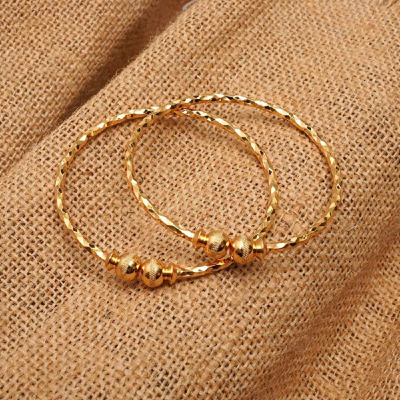 Custom Bangles For Wedding Ceremony-Bhaavi Creation Gold Plated Kada