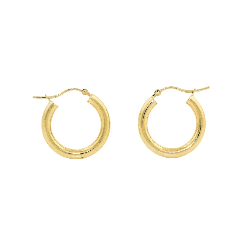 Fancy Earrings-14k Gold x 3mm Tube Hoops