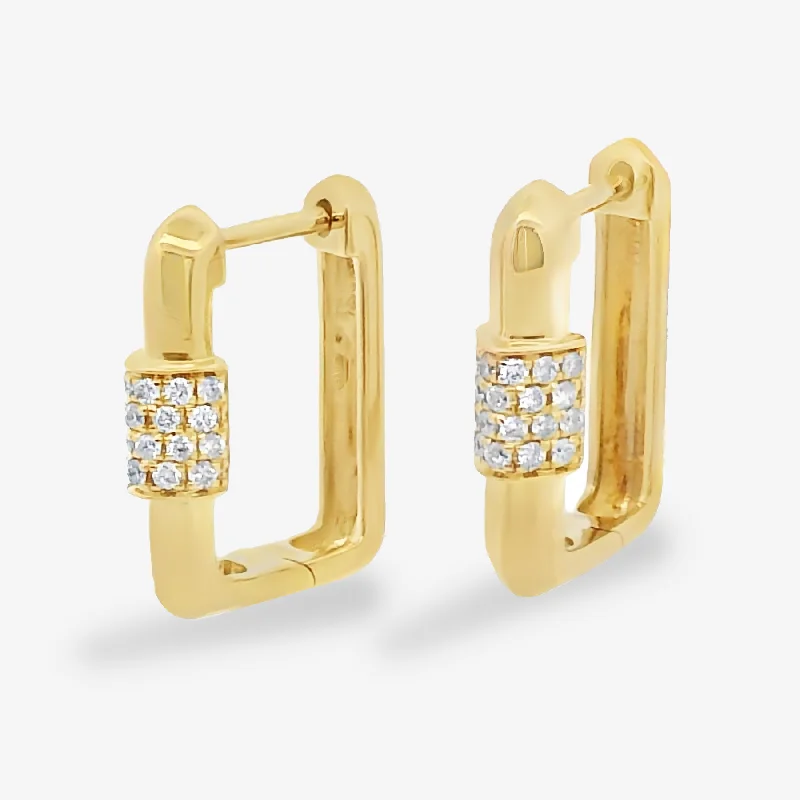 Cute Hoop Earrings-U Huggie Knife Edge Diamond Earrings