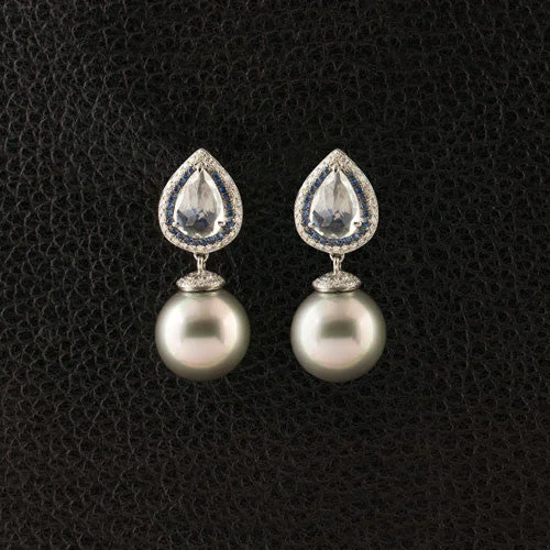 Classic Earrings-Tahitian Pearl Dangle Earrings