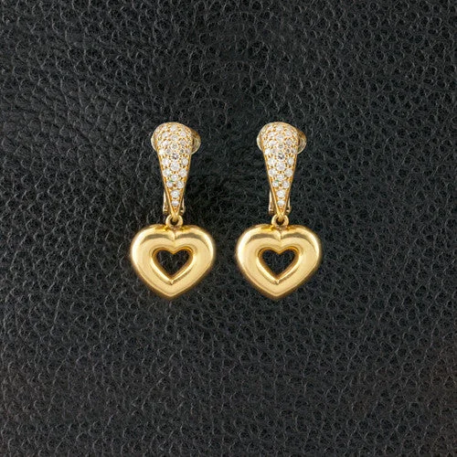 Bridal Silver Earrings-Chaumet Paris Estate Heart Earrings