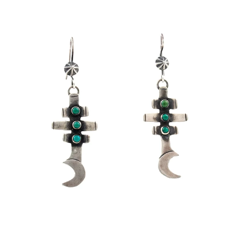 Star Earrings-Contemporary Snake Eye Navajo Earrings