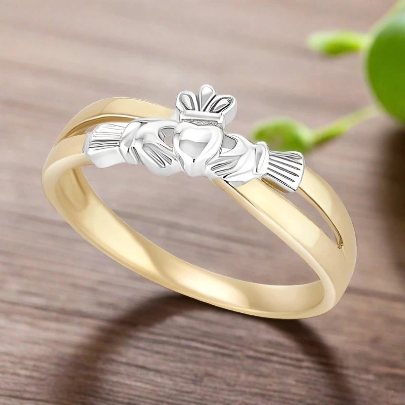 Luxury engagement rings for women-Claddagh Crossover Ring