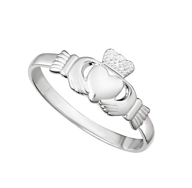 Wedding rings with sapphires-Ladies Sterling Silver Claddagh Ring