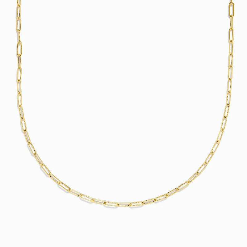 Multi-Layer Silver Necklaces -14K Yellow Gold 18" 2.5mm Paperclip Necklace