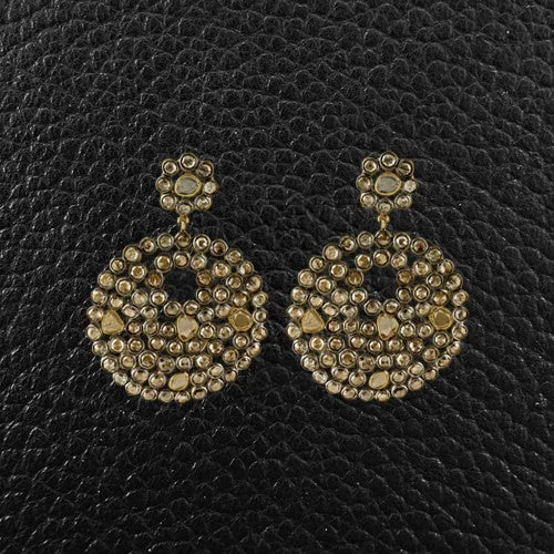 Bridal Earrings-Round & Slice Diamond Earrings