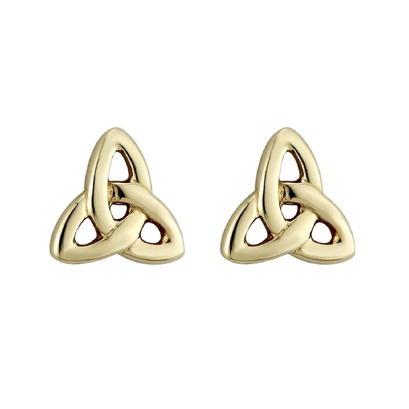 Gold Earrings For Men-14K Tiny Trinity Knot Stud Earrings