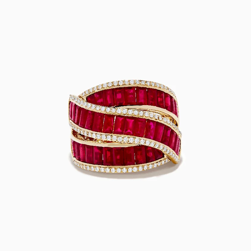 Custom rings with unique gemstones-Ruby Royale 14K Yellow Gold Ruby and Diamond Ring