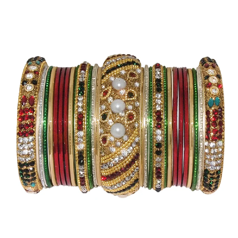 Bangles For Gift Pack-Darshana Jewels Gold Plated Austrian Stone Bangles Set