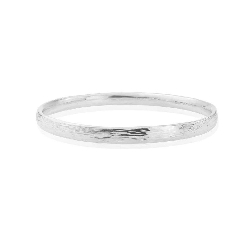 Simple Bangles For Party Wear-John Garland-Taylor Alex Bangle in Sterling Silver