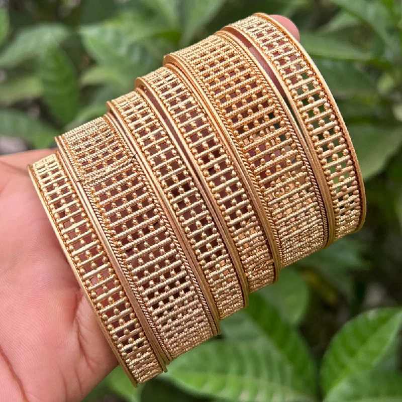 Trendy Bangles For Fashion Lovers-Neetu Art Gold Plated Bangles Set