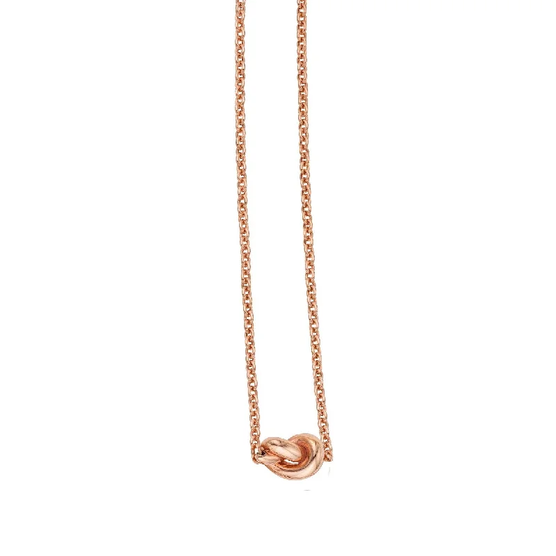 Personalized Birthstone Jewelry -14K Rose Gold 18" Amore Knot Necklace with Extender PRC5591-18