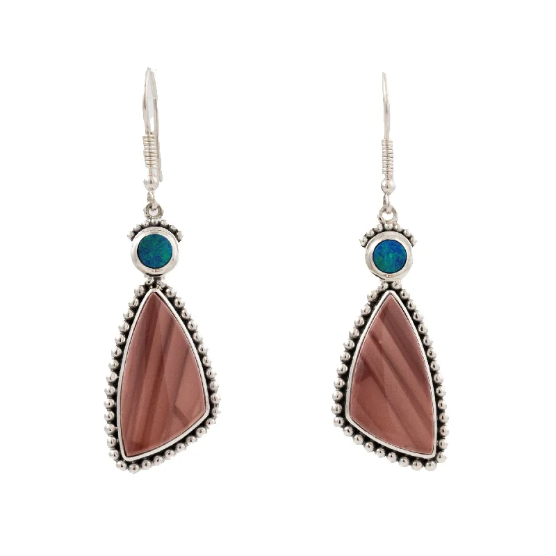 Cute Hoop Earrings-Jasper X Opal Dangle Earring