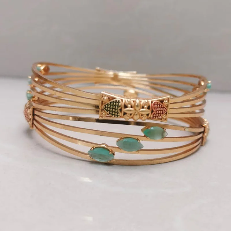 Chic Bangles For Casual Wear-Shreenath Sales Gold Plated Crystal Stone Bangle