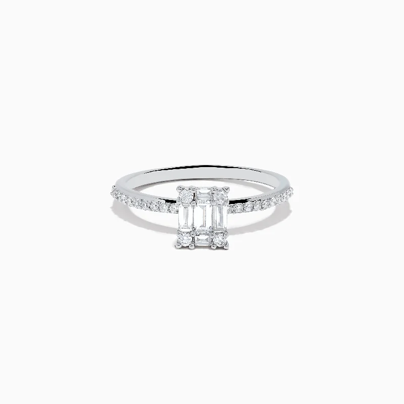 Custom design rings-Classique 14K White Gold Diamond Ring