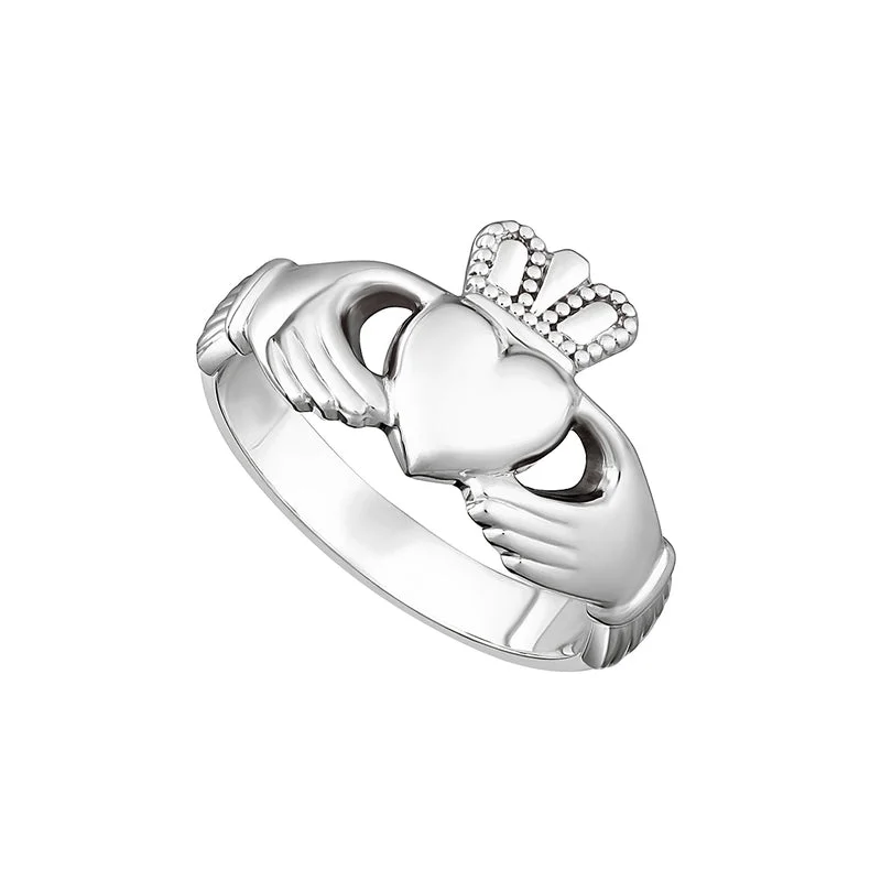 Simple sapphire rings-Sterling Silver Heavy Maids Claddagh Ring