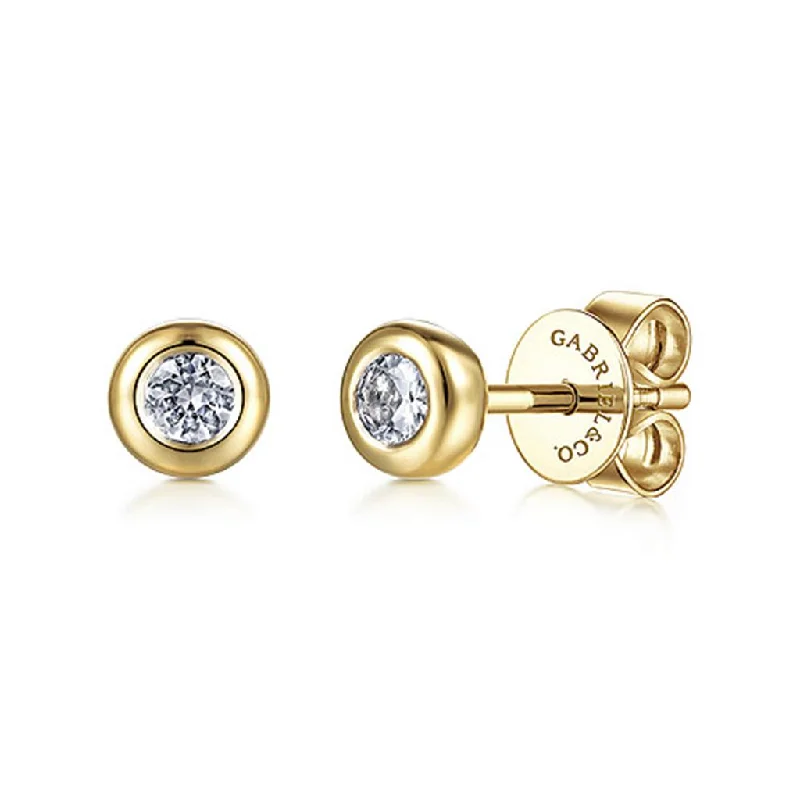 Ruby Earrings-Gabriel & Co 14K Yellow Gold White Sapphire Earrings