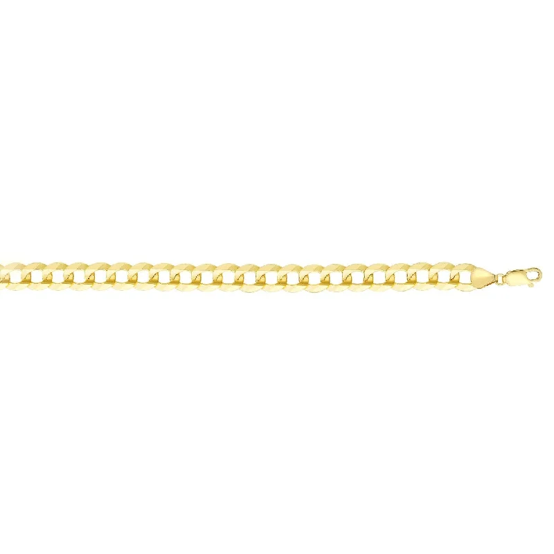 Sapphires Necklaces -14kt Gold 24" Yellow Finish Polished Curb Link Comfort Curb Necklace with Lobster Clasp CC280-24