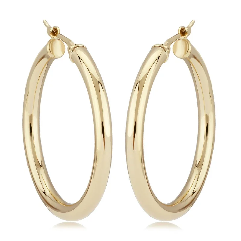 Silver Earrings For Men-14K Medium Hoop Earrings