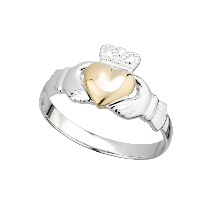 Classic engagement rings-Gold Heart Claddagh Ring