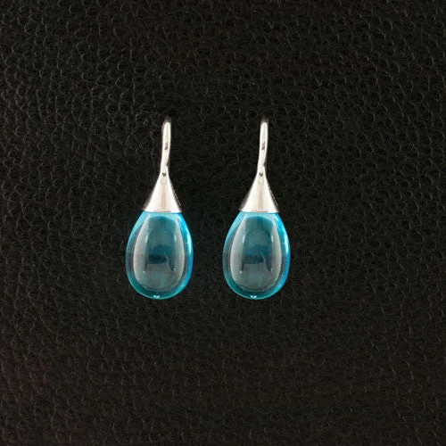 Hoop Earrings For Men-Blue Topaz Drop Earrings