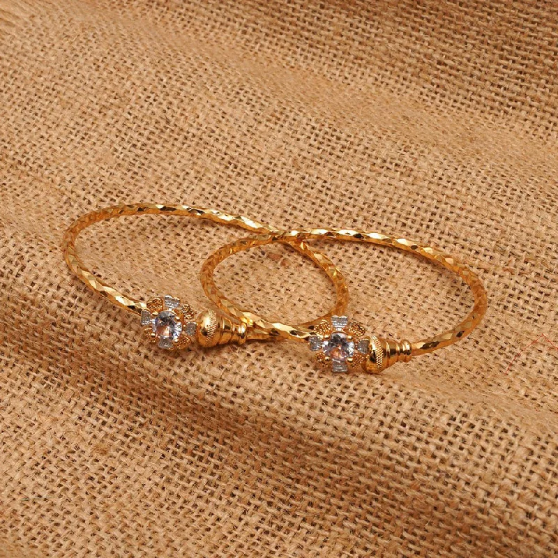 Luxury Bangles With Unique Design-Bhaavi Creation Gold Plated Austrian Stone Kada