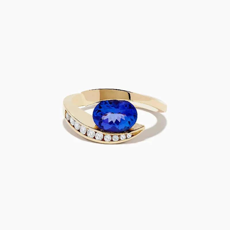 Customizable titanium rings-Nahla Siri 14K Yellow Gold Tanzanite and Diamond Ring