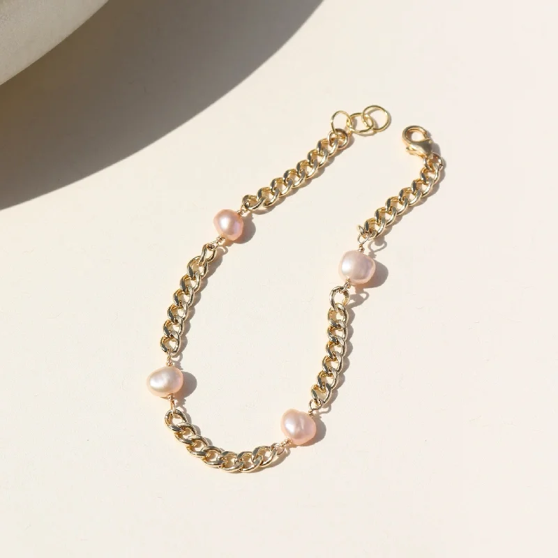 Luxury Diamond Bracelets For Weddings-Rosalie Pearl Bracelet