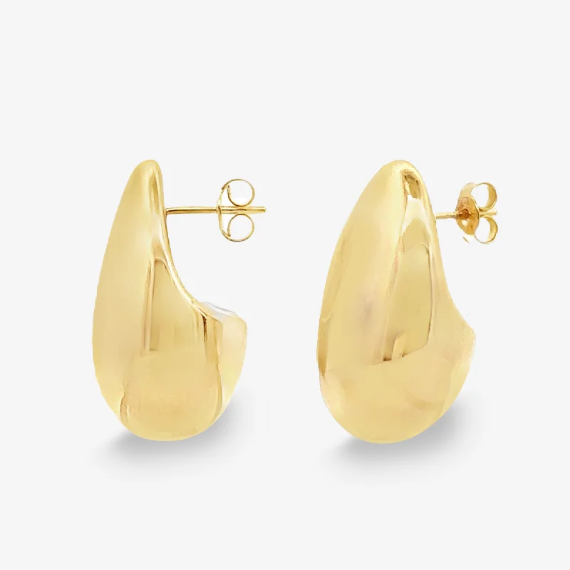 Designer Earrings Set-1" Almond Drop 16mm Gold Earrings