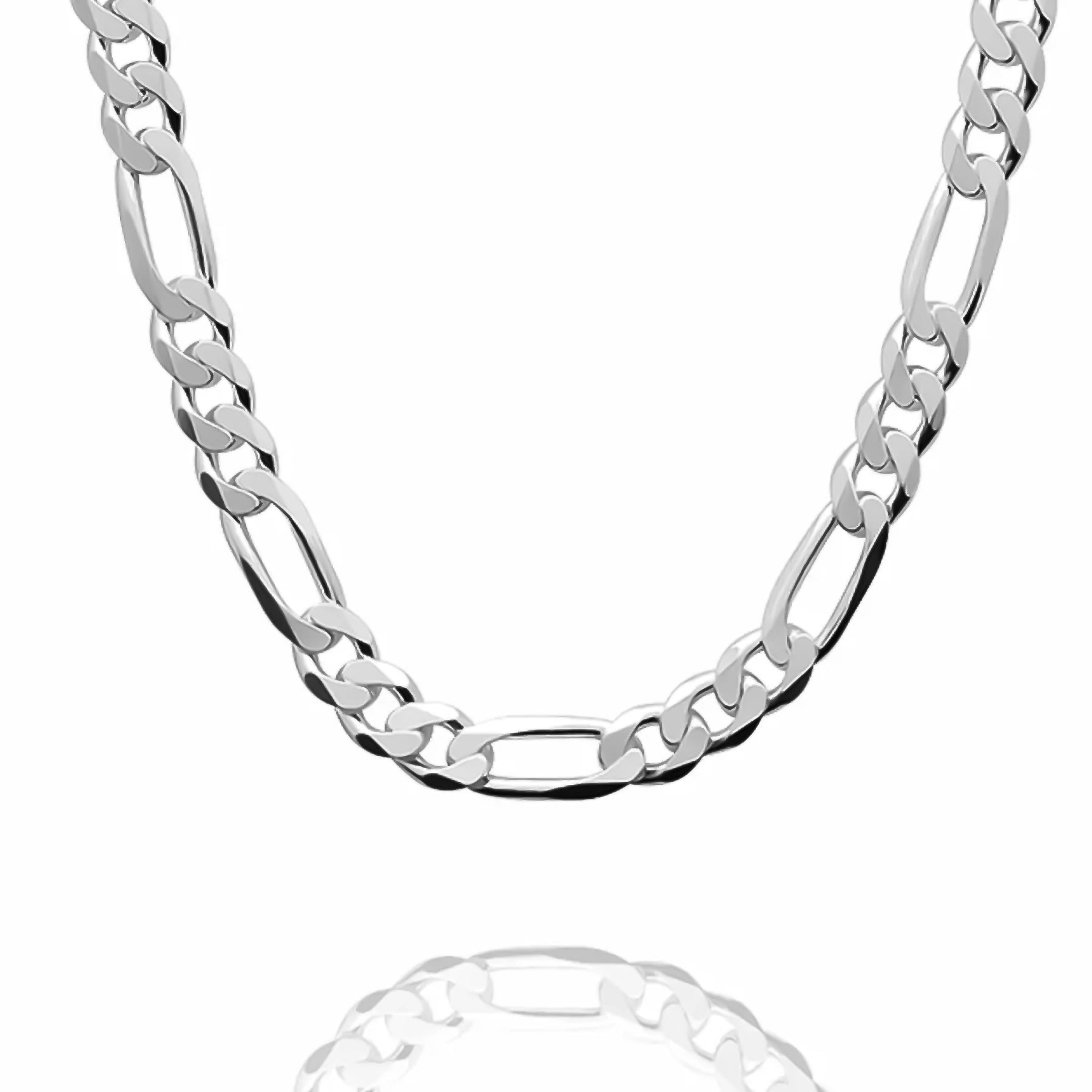 Giftable Necklaces -HEAVY SOLID SILVER FIGARO CHAIN