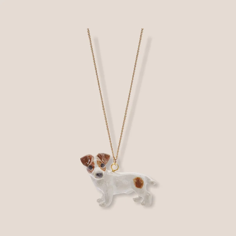 Pendant Necklaces -Jack Russel Necklace by And Mary in porcelaine