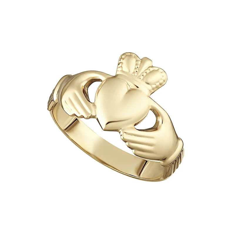 Elegant bridal rings-Maids 9k Gold Claddagh Ring