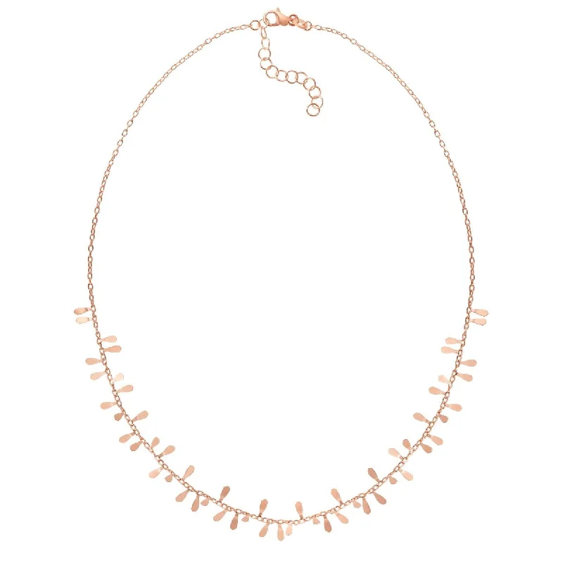 Floral Pendant Necklaces -14kt 18" 1.5mm Chain Polished 1.5" Extender Petal Necklace with Lobster Clasp