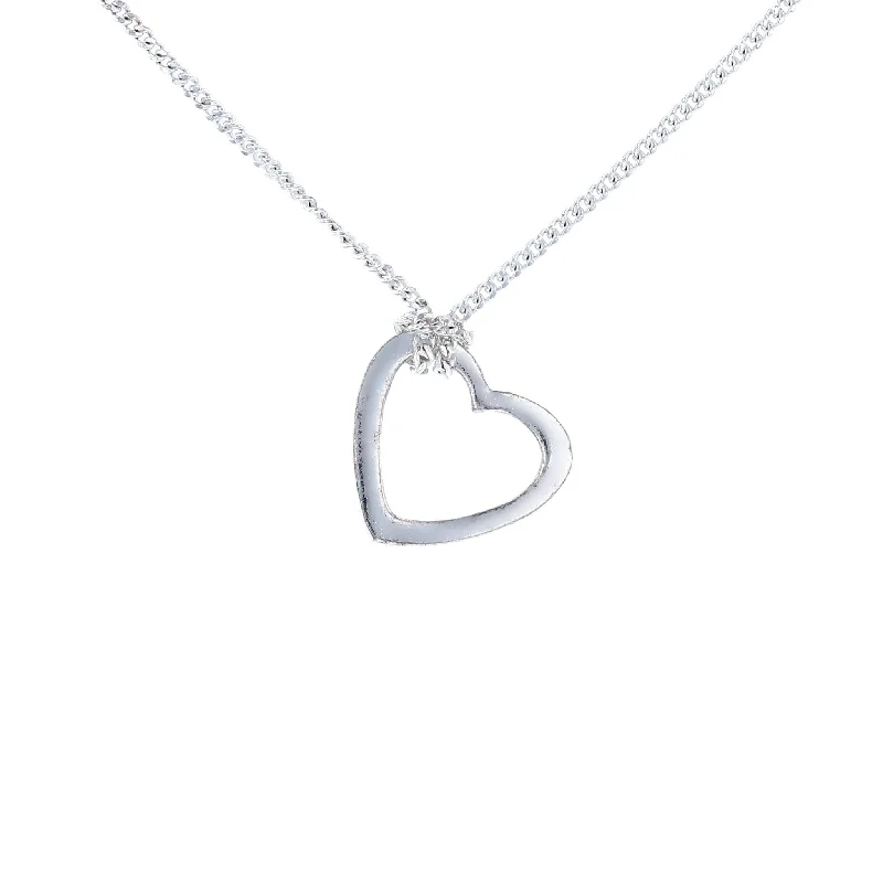 Lucky Number Necklaces -Sterling Silver Petite Heart Necklace