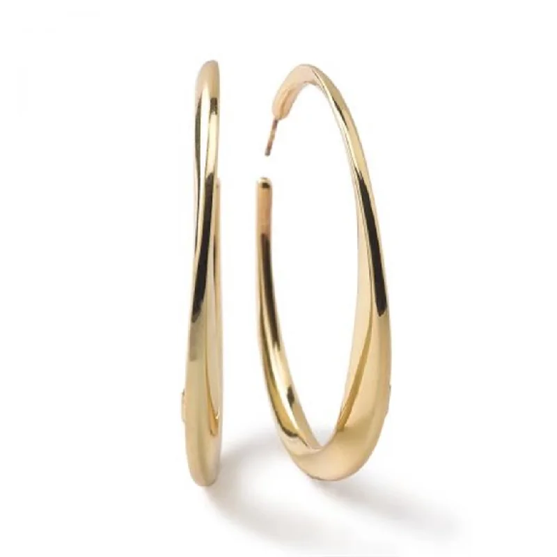 Luxury Gold Earrings-Ippolita 18k Yellow Gold Large Twisted Hoop Earrings