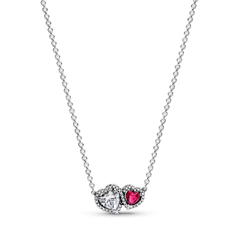 Elegant Bridal Necklaces -Halo Hearts Pendant Necklace 393632C01