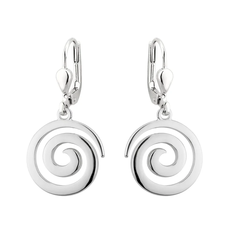 Chunky Earrings-Plated Swirl Drop Earrings