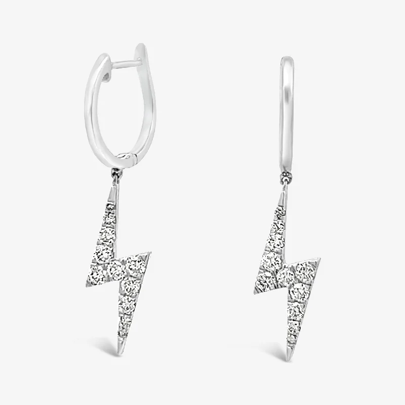 Bold Earrings-Dangle Lightning Bolt Earrings